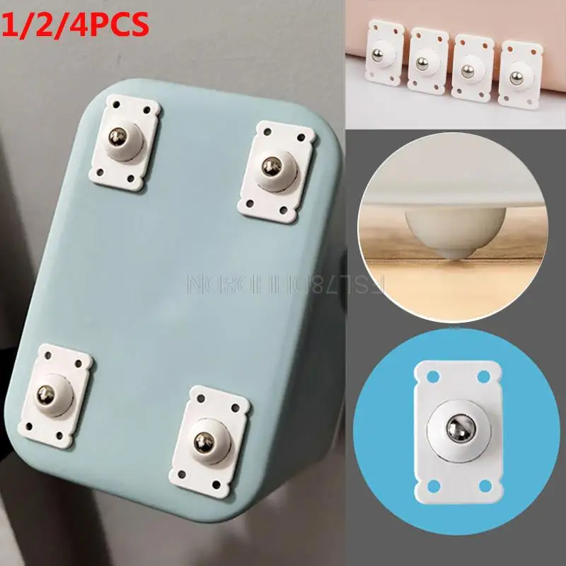 1/2/4PCS Paste Type Caster Pulley 360 Degrees Universal Wheel Sticky Low Noise Roller