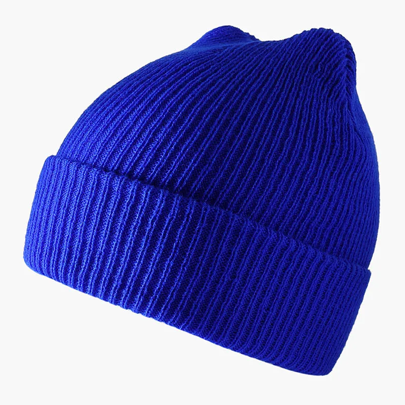 Шапки унисекс шапочка 24 цвета женская зимняя шапка в рубчик Gorros шапка в стиле хип-хоп для женщин шапочка в стиле кэжуал простые вязаные осенние шапки - Цвет: Royal Blue