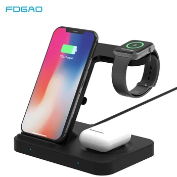 

5 In 1 Wireless Charger Stand 15W Qi Charging Dock Station For Samsung Galaxy Watch Gear Buds iPhone 11 Apple iWatch Airpods Pro