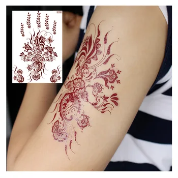 

Lace Tattoo Stickers Vermilion Geometric Pattern Party WaterproofAny Choice of 4 Disposable Tattoo Stickers