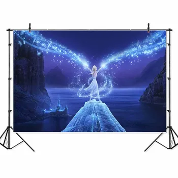 

Vinyl New Frozen Trailer Photo Backgrounds Princess Queen Elsa Birthday Photo Banner Peronalized Photocall Backdrop Banner