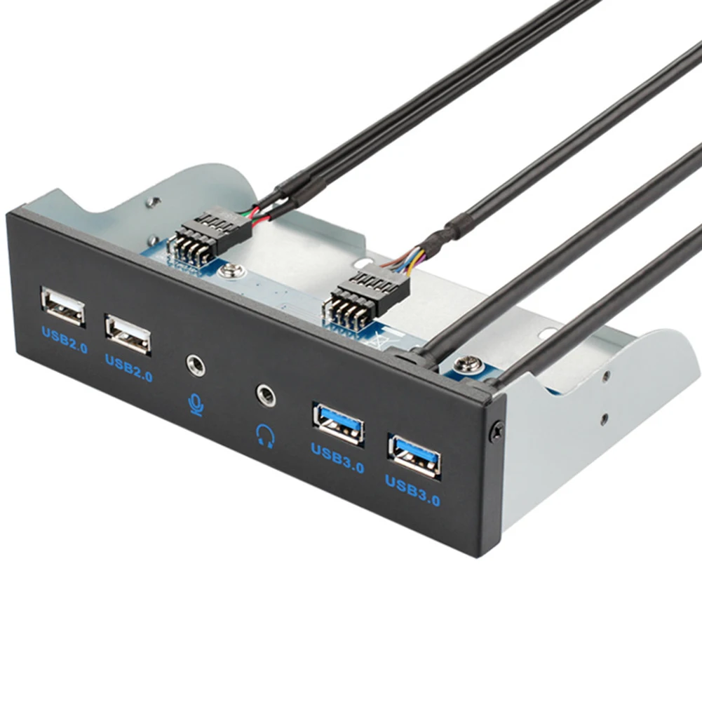 

USB 3.0 USB 2.0 3.5mm Audio Front Panel USB3.0 Hub Splitter Internal Combo Bracket Adapter for Desktop 3.5 Inch Floppy Bay