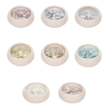 

8Pcs Glitter Powder Sequins Ornament Set Nail Art Sequins Nail Patch Decor
