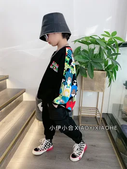 

Boys' sweater 2020 new autumn clothes children's fashion, big children's long-sleeved autumn cartoon t-shirt tops