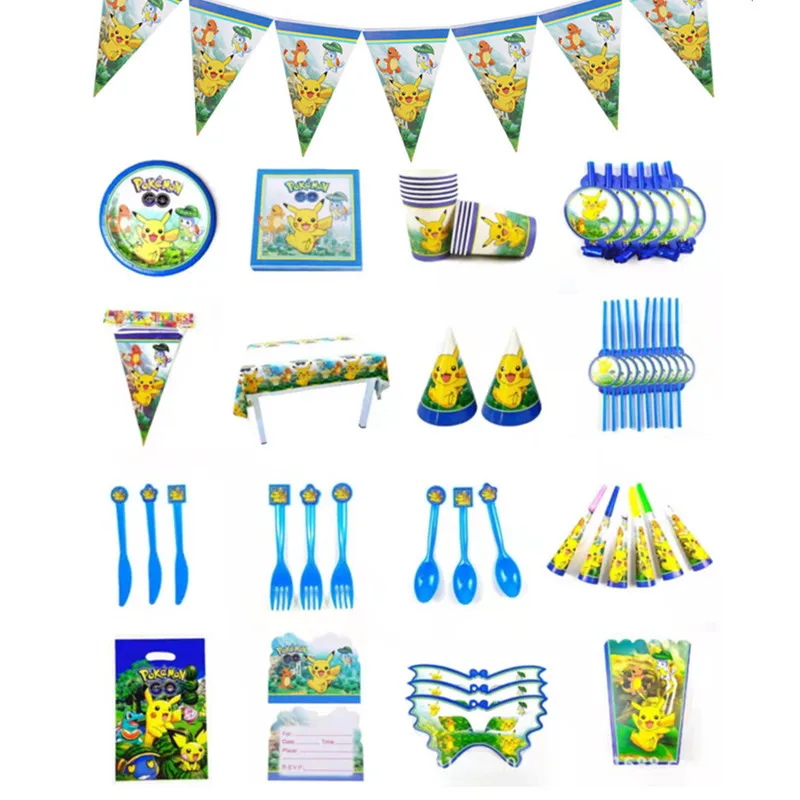 Игрушечный Покемон 21 стиль Мультяшные аниме-фигурки Пикачу посуда для дня