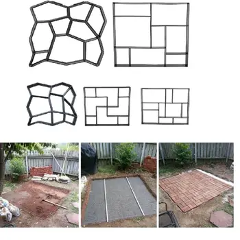 

Creative Garden Path Maker Mold Reusable Concrete Cement Stepping Stone Design Paver Walk Mould DIY Plastic Brick Mold drop ship