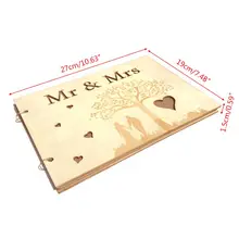 Mr& Mrs Tree сердце Свадебная Гостевая книга персонализированный деревенский деревянный Гостевая книга фотоальбом альбом юбилей подарок Y1QB