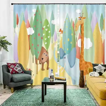 

Customize 3D Curtains For The Bedroom Living Room Kitchen Abstract animal 3D Blackout Curtain Window Beautiful Decoration