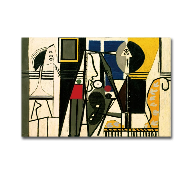 Picasso Painter and Model Canvas Wall Art Canvas Painting Home Deor Wall Pictures Print for Living Room Art Pictures Posters PF199