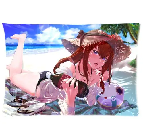 Чехол для подушки с рисунком из аниме Steins Gate, персонажи Kurisu Makise, наволочка для подушки, прямоугольник, двусторонний чехол для подушки - Цвет: S17