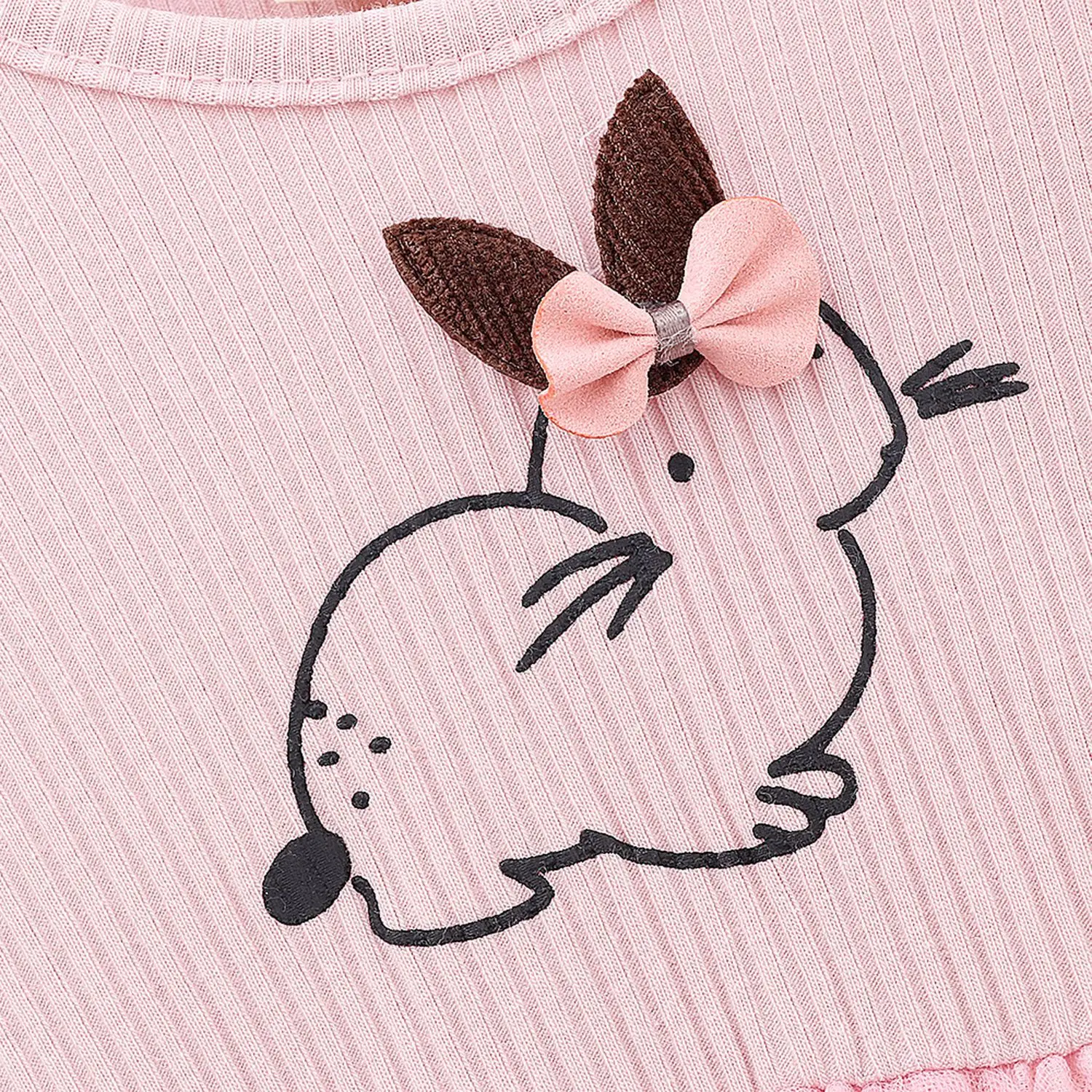 Милое платье из тюля для новорожденных девочек праздничное платье с длинными рукавами и принтом кролика