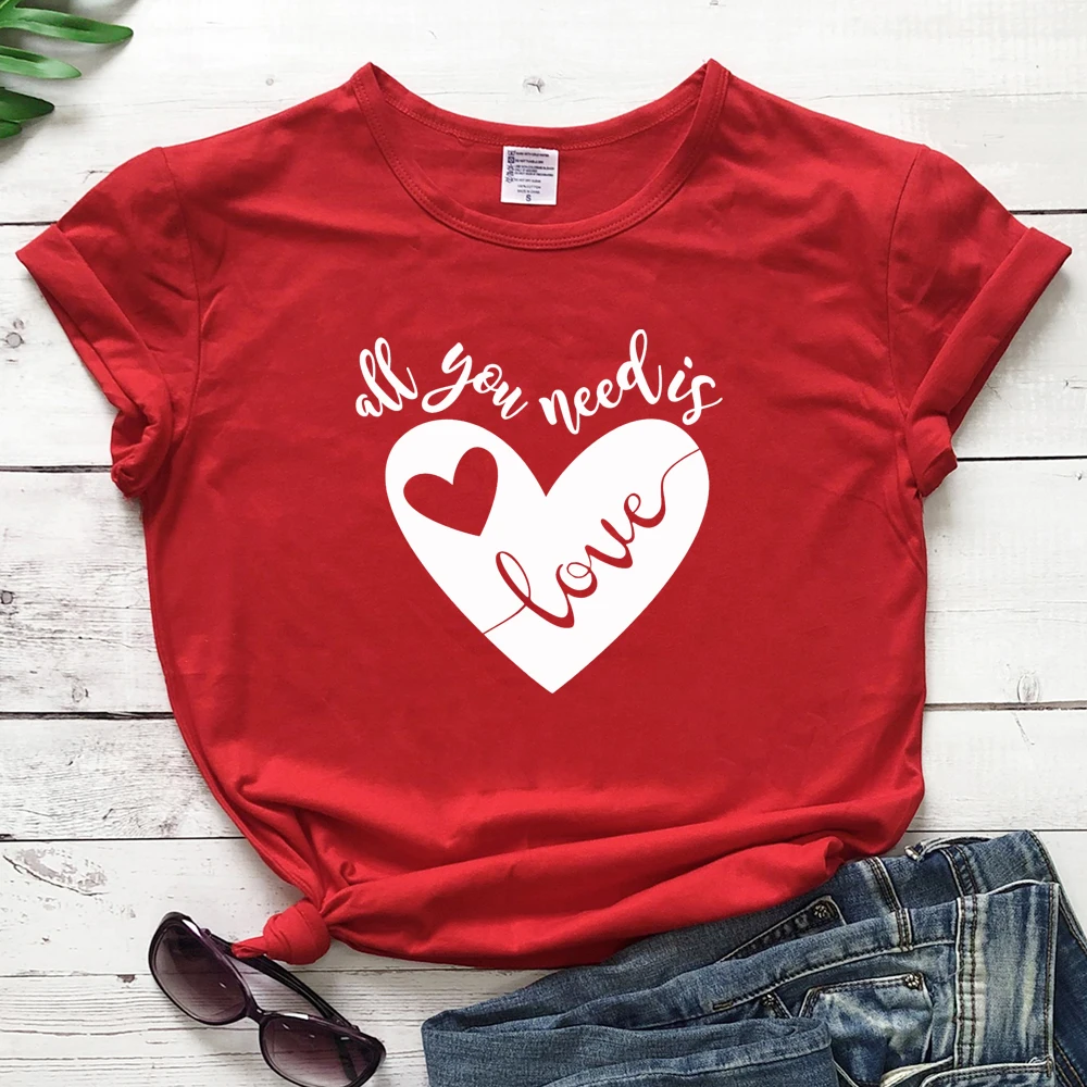 Футболка из 100% хлопка All You Need Is Love повседневная женская футболка в христианском