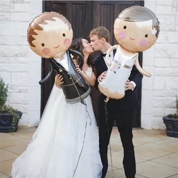 

1pcs Bride Groom Wedding Decorations Foil Balloons Marriage Boy Girl Love Helium Balls Valentine's Day Event Party Supplies Toys