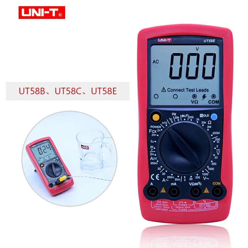 Мультиметр UT58E UNI-T цифровой мультиметр DMM Постоянный/переменный ток