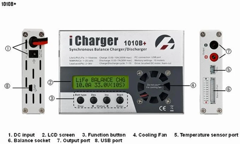 

Hot iCharger 1010B+ 10S 10A 300W Large Current LiPo LiFe NiCd NiMH lead-acid Battery Balance Charger Discharger Fr FPV RC Model