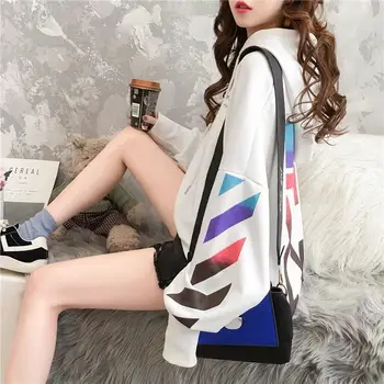 

Timis Li Spring&Autumn Streetwear Arrows Printing Hoodies Pullovers Fashion Harajuku Hoodie Women Dropping should Sweatshirt