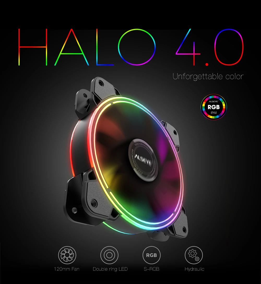 4 pinos pwm 120mm estático led rgb