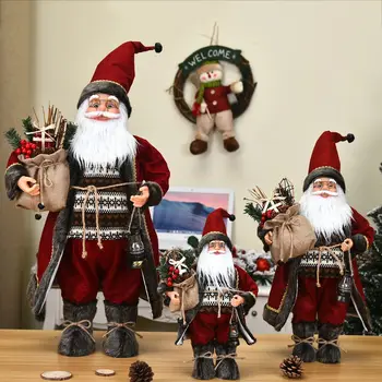 

2021 New Year Big Santa Claus Doll Children Xmas Gift Christmas Tree Decorations for Home Wedding Party Supplies 30/45/60cm