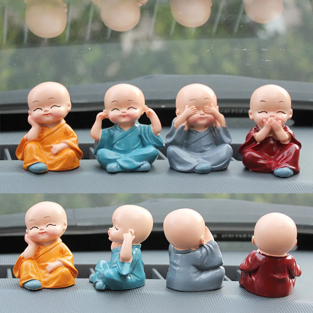 4 шт./компл. кунг-фу маленький монах украшения автомобиля прекрасные игрушки полимерные украшения для кукол автомобильные аксессуары смолы офисные Таблица декора дома