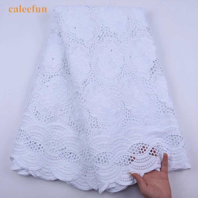 

Latest White 100% Cotton African Lace Fabric 2020 High Quality Bridal Nigerian Dry Swiss Voile Lace In Switzerland Y2077