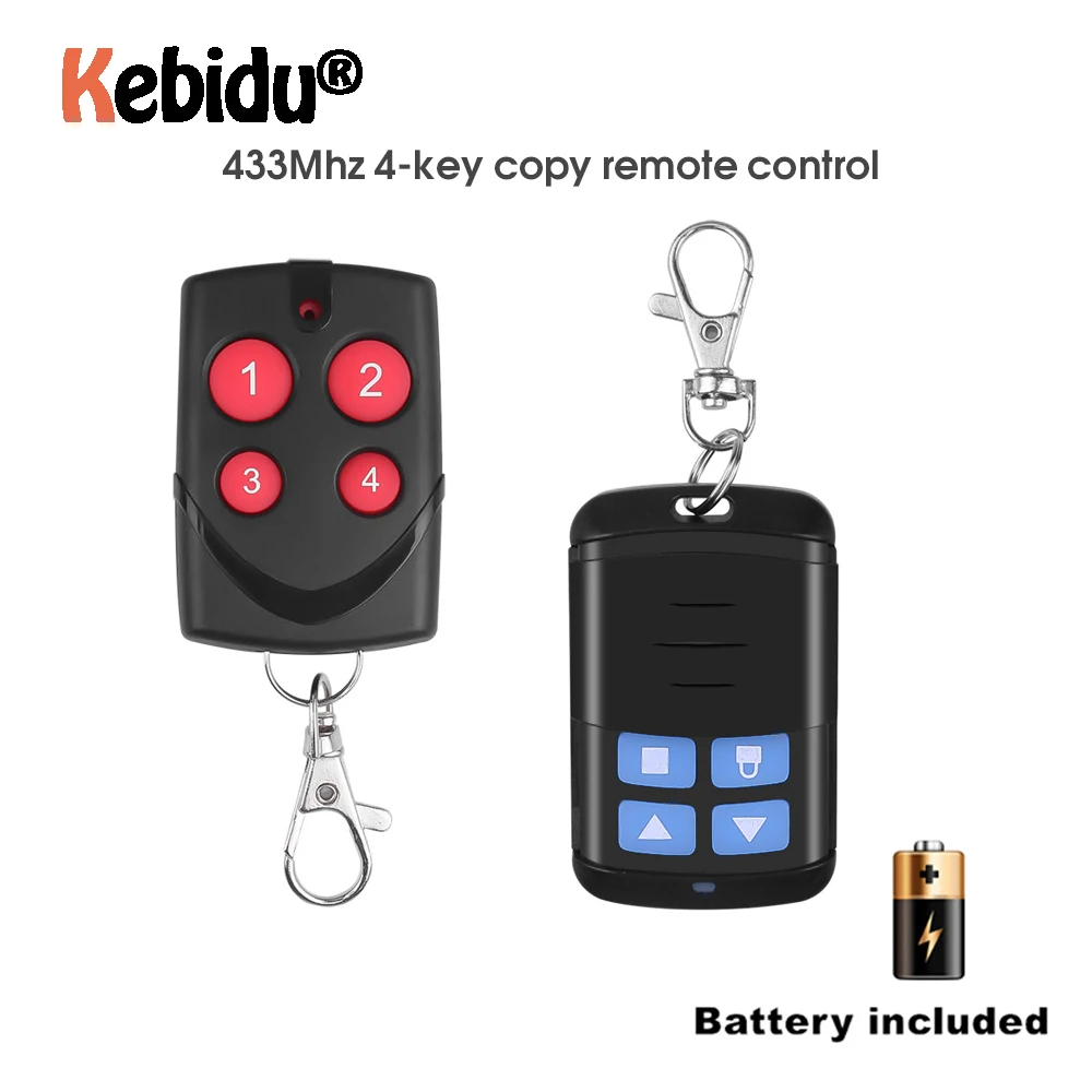 

Garage Gate Door 433MHZ Remote Control With Key Ring Auto Pair Copy Remote Garage Door Opener Remote Controller Duplicator New
