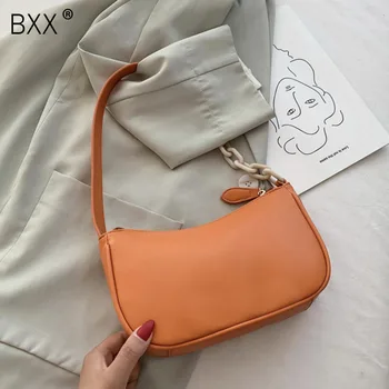 

[BXX] Solid Color PU Leather Crossbody Bags For Women 2020 Summer Fashion Shoulder Handbags and Purse Female Travel Bag HM888