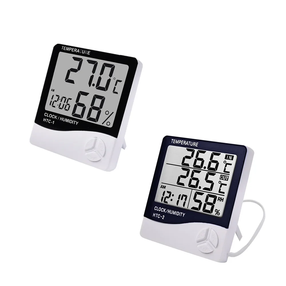 Termómetro Digital Con Sonda Doble Y Reloj – Mide Temperatura Interior/Exterior (-50°C A +70°C) Para Nevera, Pecera, Aire Acondicionado