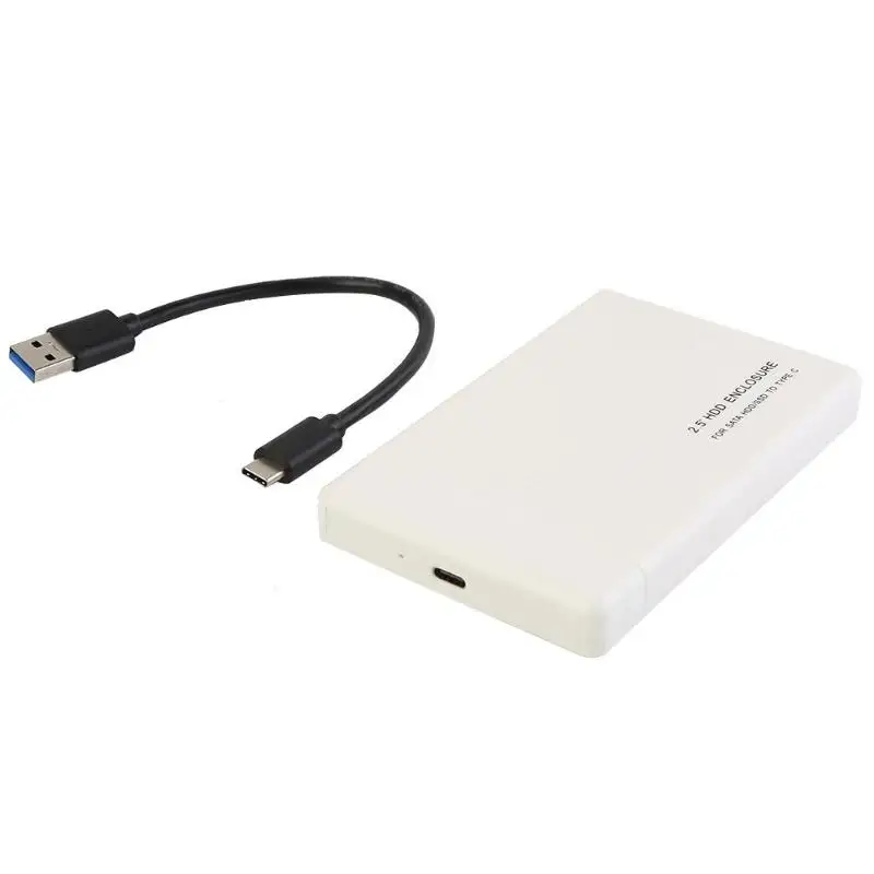 2,5 дюйма SATA для USB 2,0/USB 3,0/type-C HDD SSD чехол 5 Гбит/с SATA для USB 3,0 адаптер жесткий диск корпус чехол для WIndows Mac - Цвет: Type C White