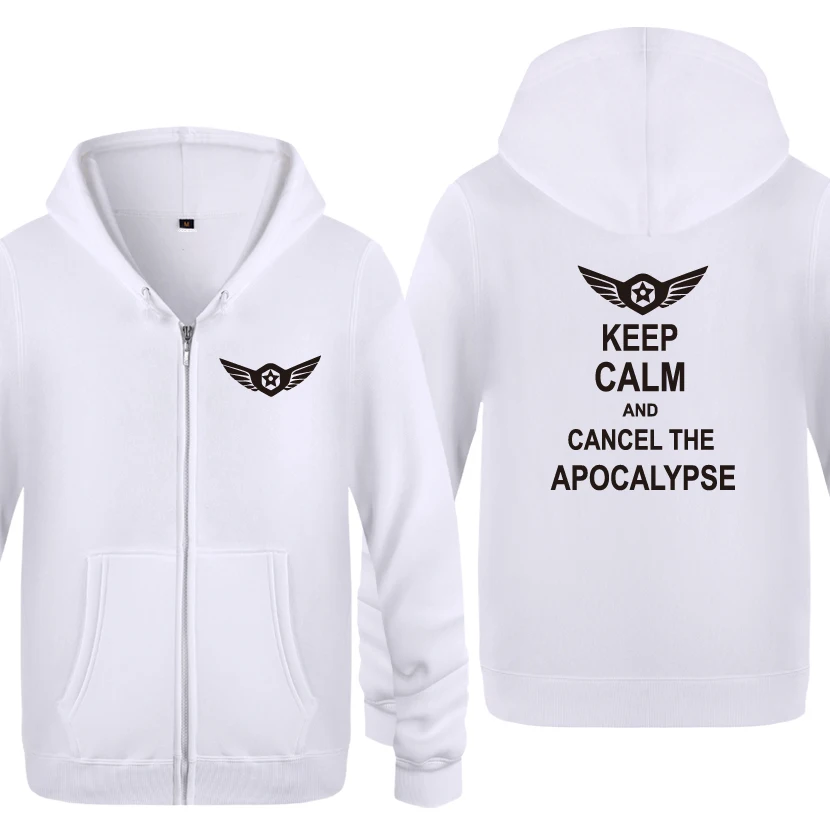 Keep Calm And Cancel The Apocalypse-тихоокеанский обод толстовки мужские 2018 флисовые кардиганы