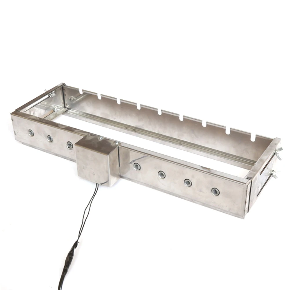  Portable Automatic Rolling Barbecue Grill Outdoor Picnic Camping Charcoal Adjustable Width Shelf Re