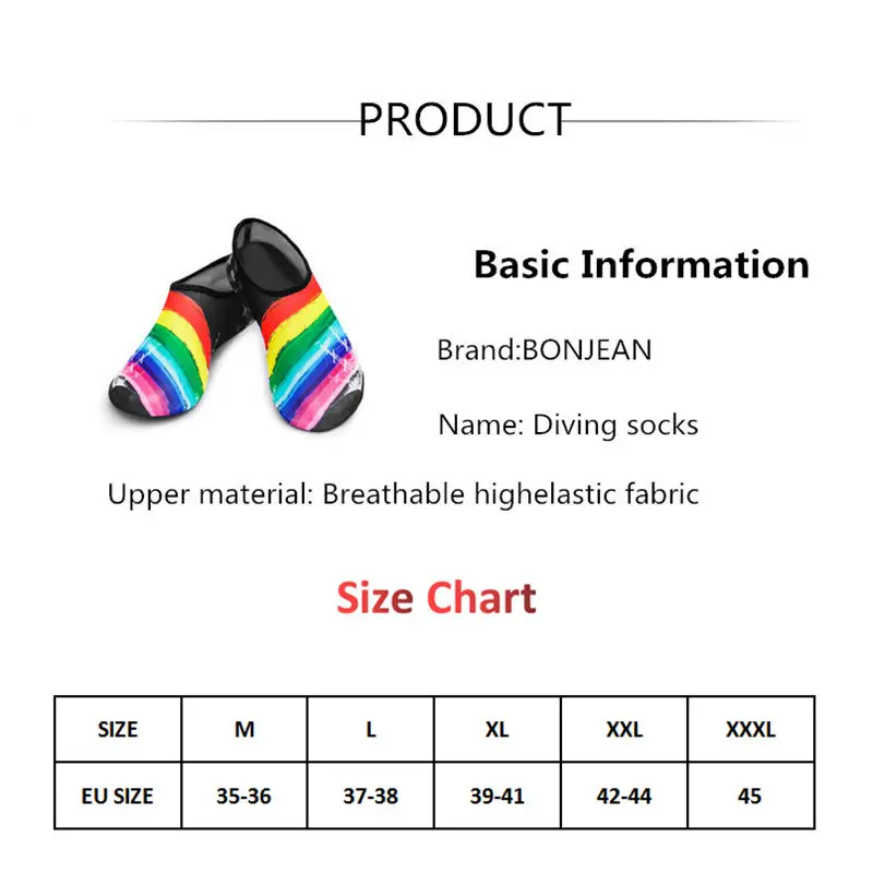 Мужская и Женская водонепроницаемая обувь для плавания с принтом носков; цветные летние пляжные кроссовки; носки; тапочки для мужчин и женщин