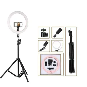 

12" LED Ring Light 2700K-5500K 24W Photo Studio Light Photography Dimmable Video for Smartphone with Tripod Phone Holder