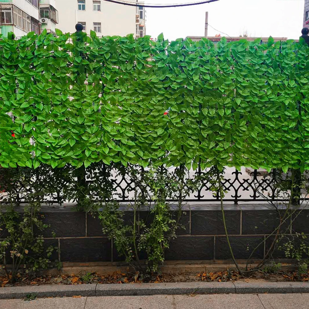 balcón 0,5 x 3 m vallas setos y hojas de hiedra artificial vallas decoración para exteriores Hojas de hiedra artificial para jardín 