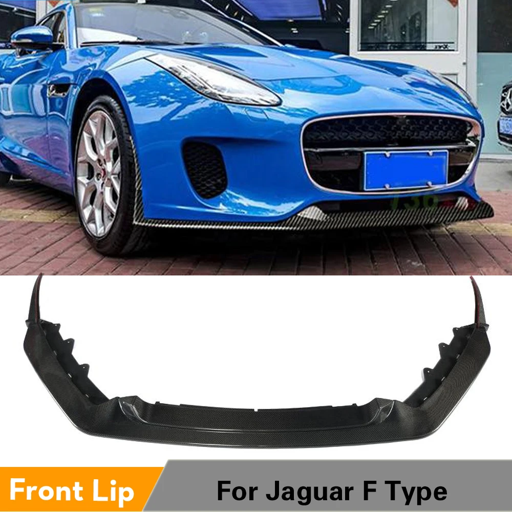 Carbon Fiber / FRP Front Bumper Lip Spoiler Splitters For Jaguar F TYPE