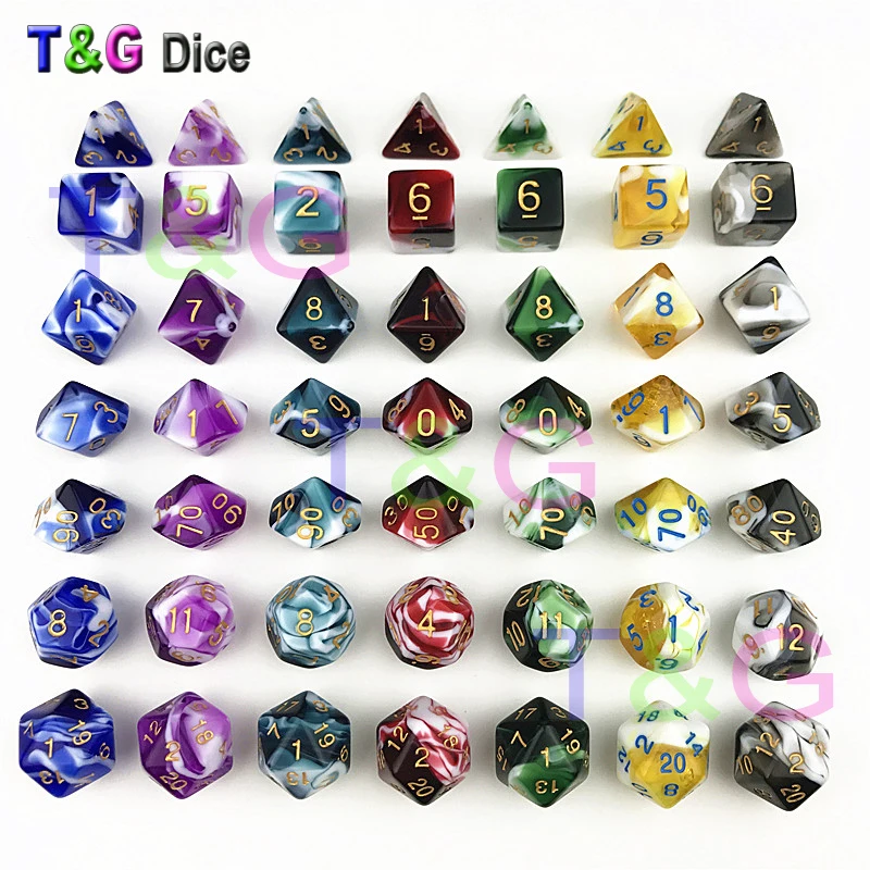 Transparent Yellow & White Color Dice D4 D20 For dnd RPG Playing Game toy|colored dice|dice colorwhite dice |