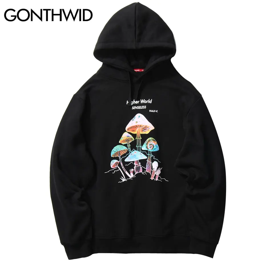 mushroom print hoodie