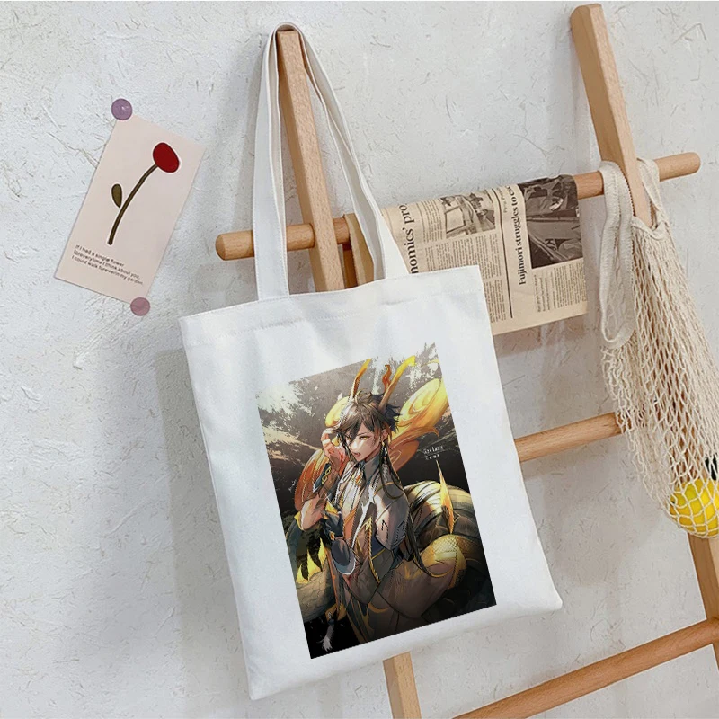 Japanese Women Bag Genshin Impact Cartoon Vintage Canvas Bag Fashion Harajuku Shopper bag Large Capacity Y2K women Shoulder Bags 