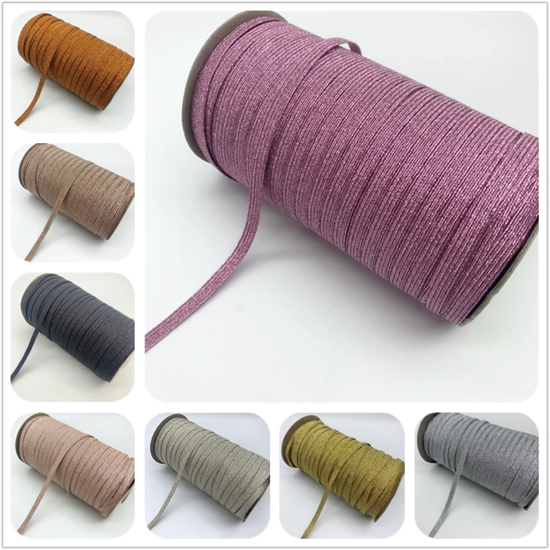 Stretch-Rope Rubber-Band Waist-Band Elastic-Ribbon Sewing Fiat 6mm 5yards/Lot Metallic-Color