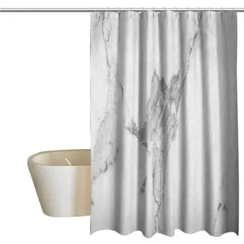 

Marble Extra Long Shower Curtain Abstract Stained Hazy Pattern Natural Textured Architectural Background Theme Mildew Fabric