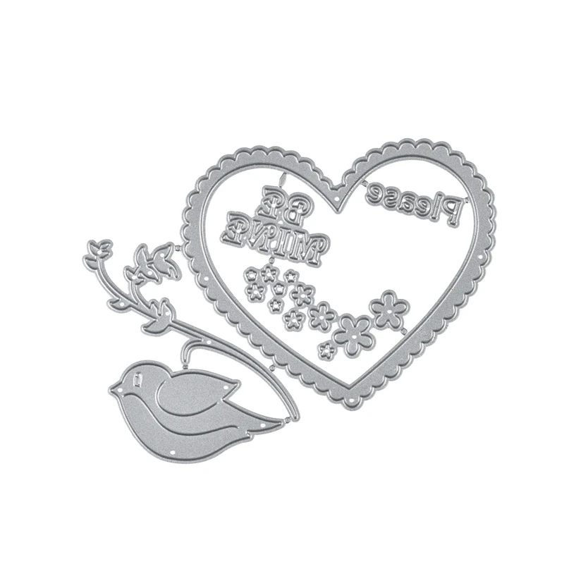 

Naifumodo Love Heart Brid Patton Dies Metal Cutting Dies 2019 for Card Making Scrapbooking Die Embossing Cuts Stencil Craft Dies