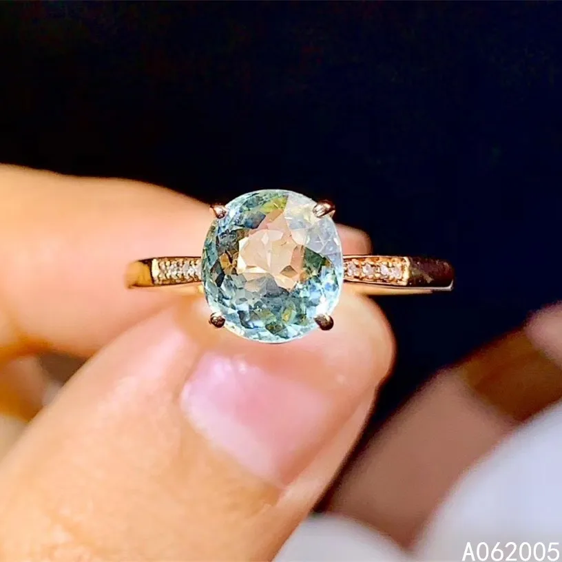 KJJEAXCMY Изящные Ювелирные изделия 18K золото инкрустировано Природный зеленый