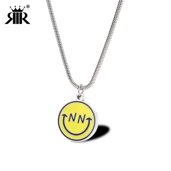 

RIR Classic Happiness Smile Simple Pendant Necklace Exquisite Happy Cute Expression Daily Accessories Necklace Birthday Gifts