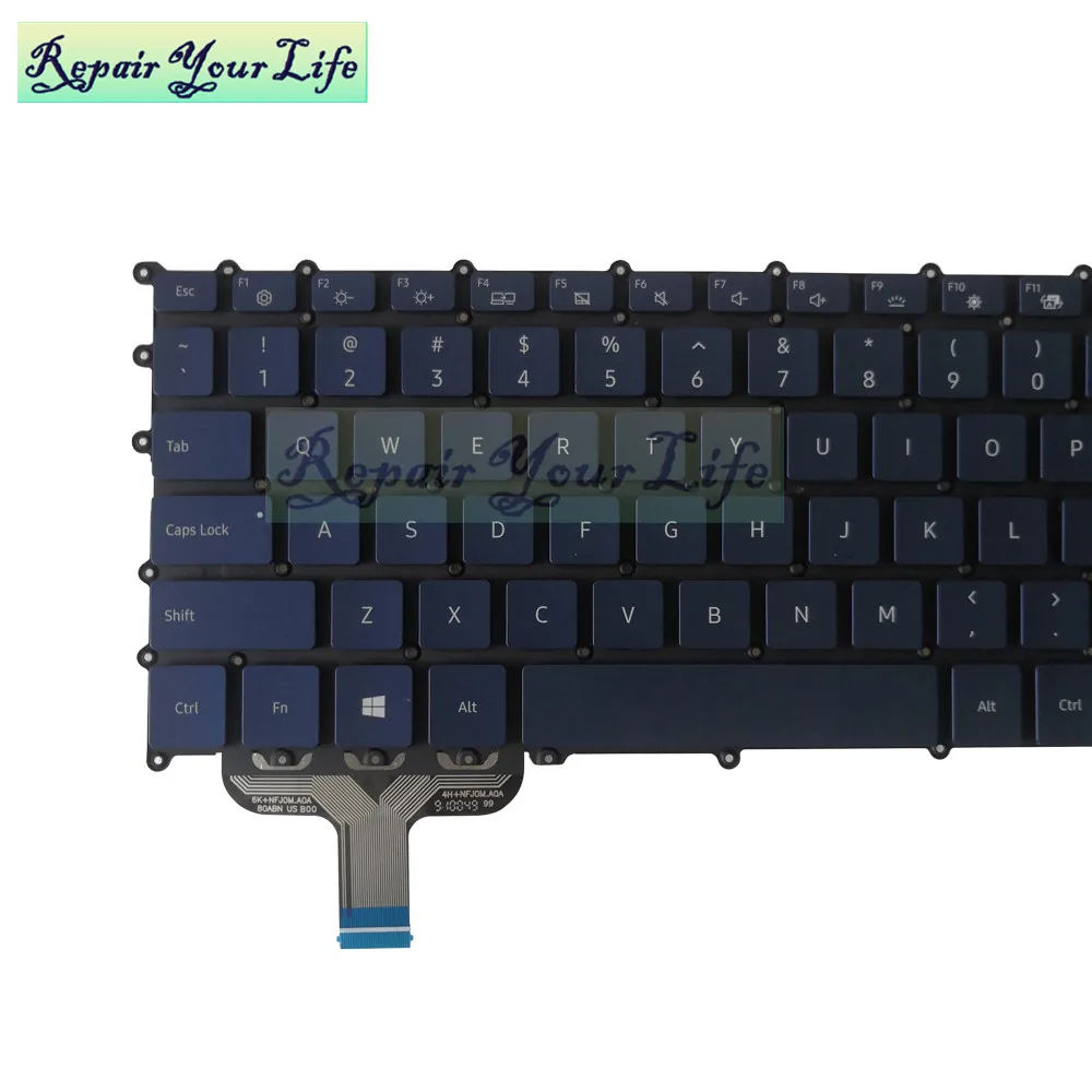 Teclado para Computador com Iluminação de Fundo para Samsung 930sbe K01 e Notebook Canetas 13.3 Original Coreano Azul e Branco - Imagem 5