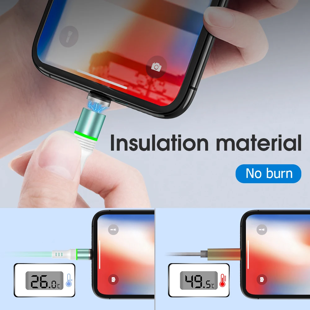 Магнитный зарядный USB кабель из жидкого силикона для iPhone 11 Pro XS Samsung S20 быстрое