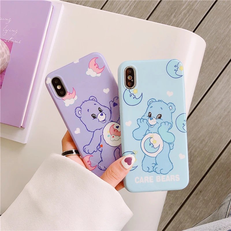 Care bears cartoon silicone soft case for iphone 11Pro xs max xr cute bear glossy phone case for iphone 6s 7 8plus 7plus 8 Cases