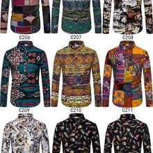 Мужская одежда с принтом, мужская рубашка с длинным рукавом и цветочным принтом, мужская рубашка с длинным рукавом Tc19