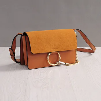 

Leather Bag 2020 New Slant Bag Star Single Shoulder Girl Bag Chain Ring Bag