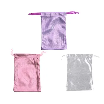 

Soft PU Leather Sequin Pink Drawstring Pouch Makeup Bag Wedding Candy Packing Cosmetic Bag Travel Accessories Storage Case