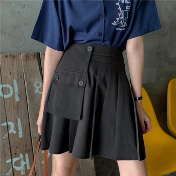 

Women's Summer Skirts Lovely Kawaii Sweet Girl Vintage Loose Ins High Waist Pleated Skirt Female Korean Ins Chic For Women