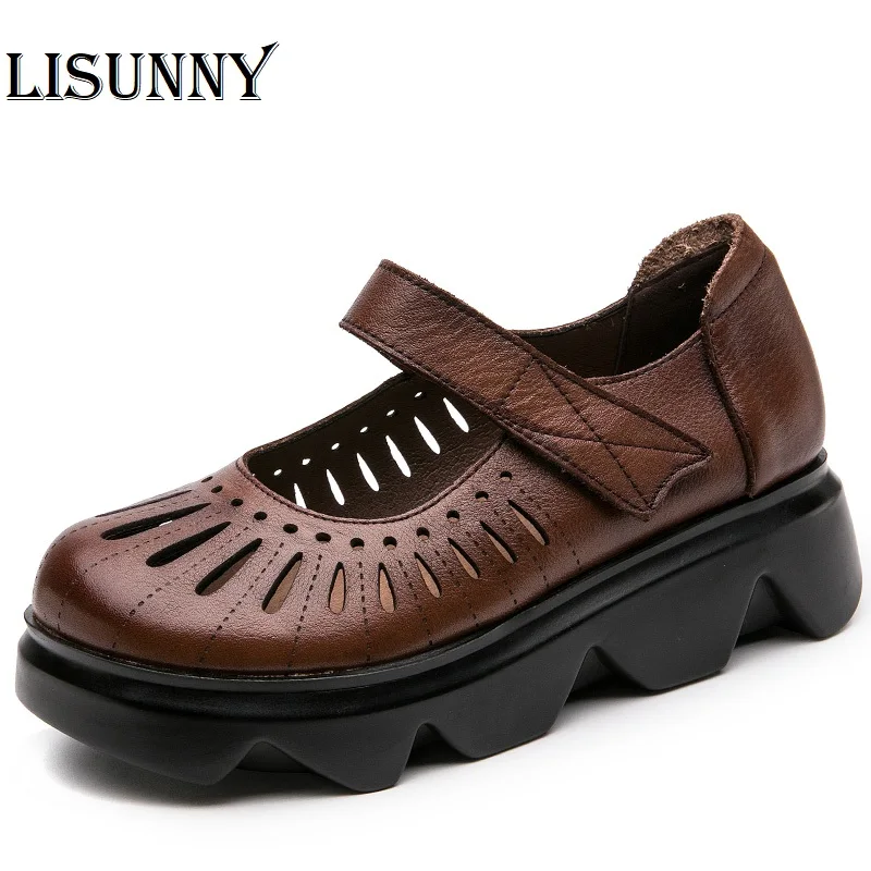 LISUNNY/женские босоножки Женские сандалии на плоской платформе Модель 2020 года